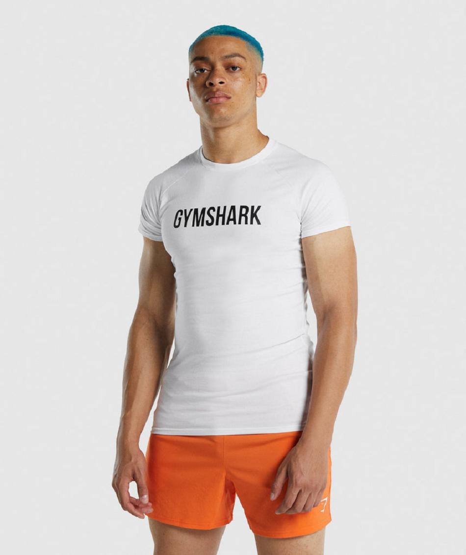 T Shirts Gymshark Apollo Hombre Blancas | CO 3429AHK